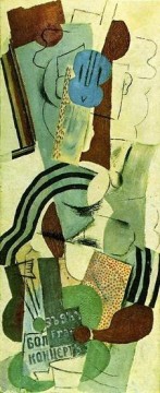 Mujer con guitarra 1911 Pablo Picasso Pinturas al óleo